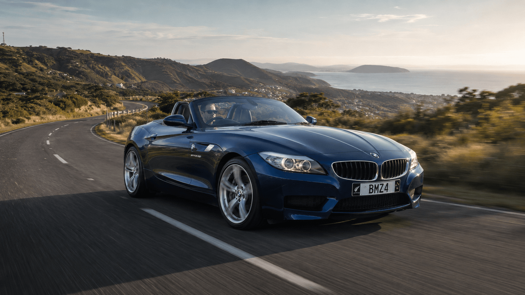 BMW Z4 driving on a scenic road